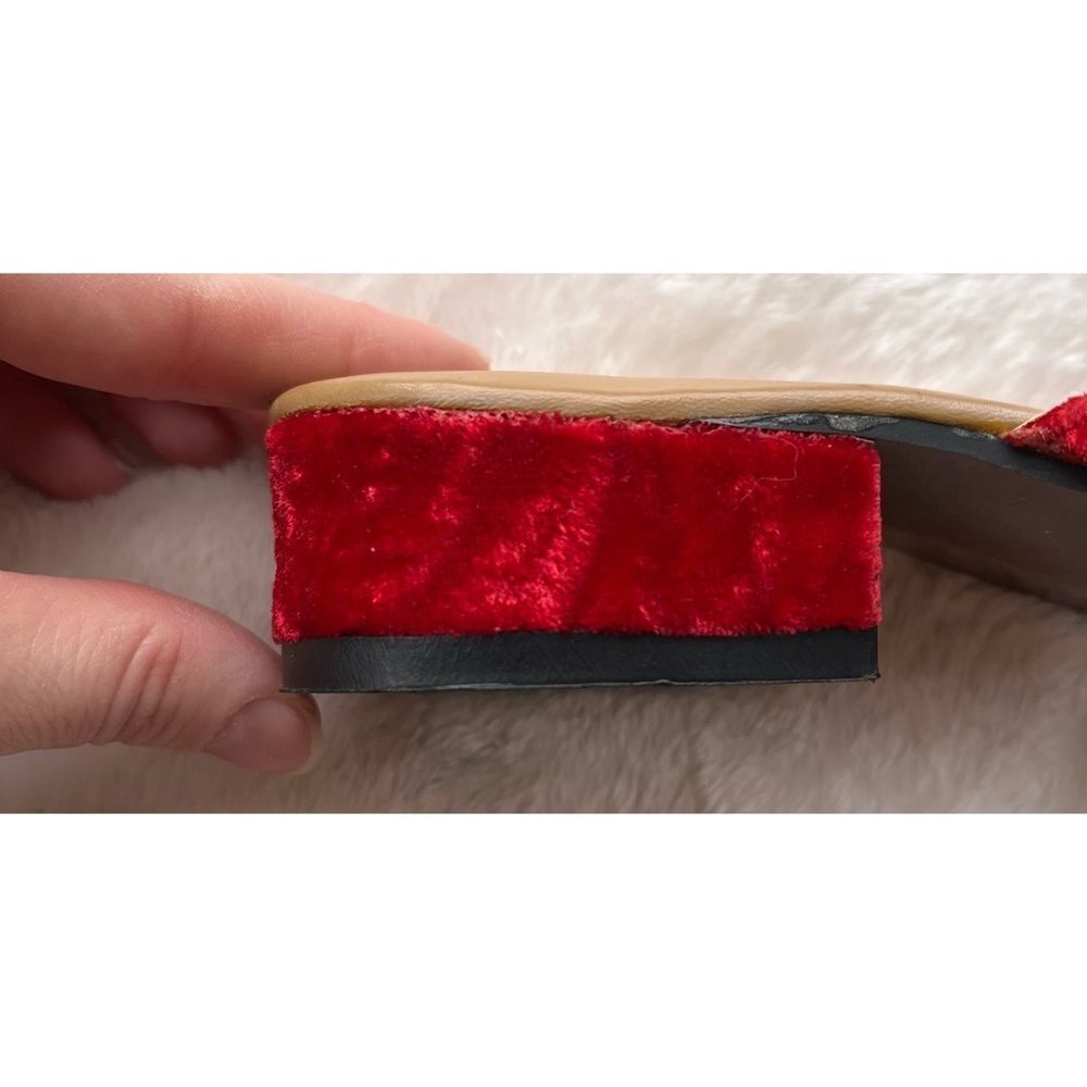 SAACHI Red Velvet Silver Embroidered Custom Made Handmade Mule Slides - Picture 10 of 15